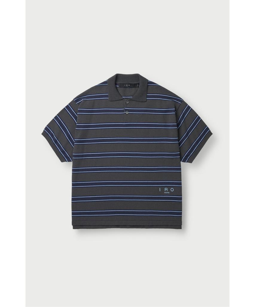 IRO Maree Collared Striped Terry Short Sleeve Sweater Iqwam26703Gyd