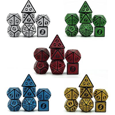 Набор многогранных игральных костей 35 шт. с кожаным мешочком для игральных костей, игральные кости DD для настольных игр Dungeons and Dragons RPG MTG