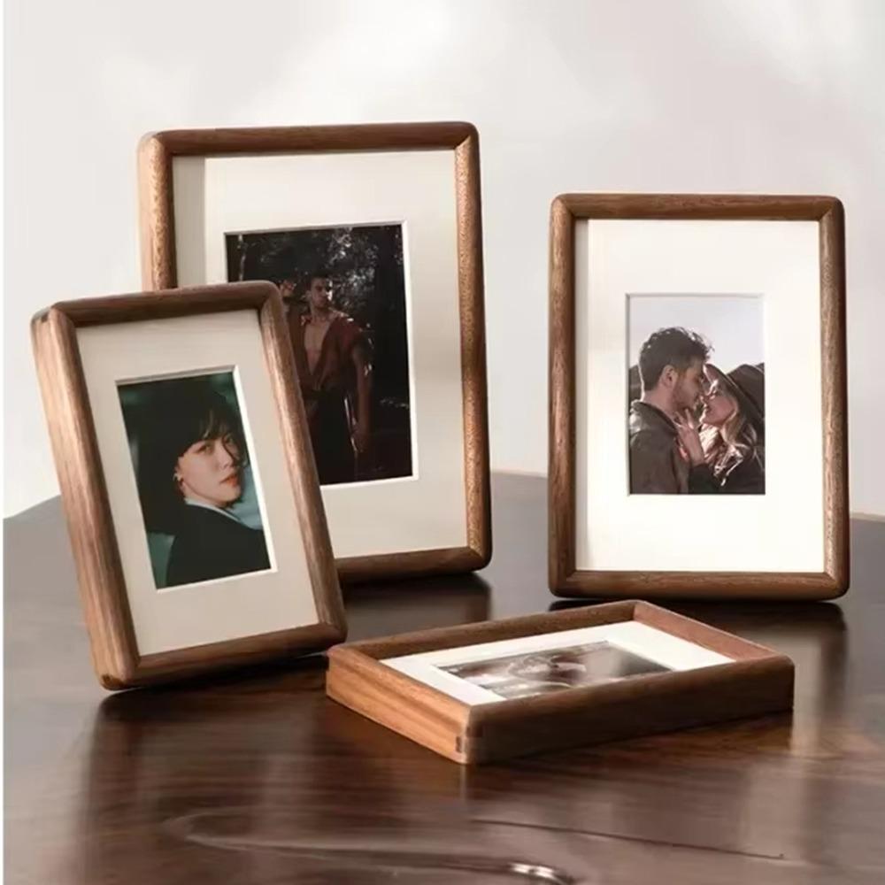 New 6/7/8 Inch Black Walnut Photo Frame Simple Handmade Picture Frame Real Wooden Mortise Tenon Photo Frame
