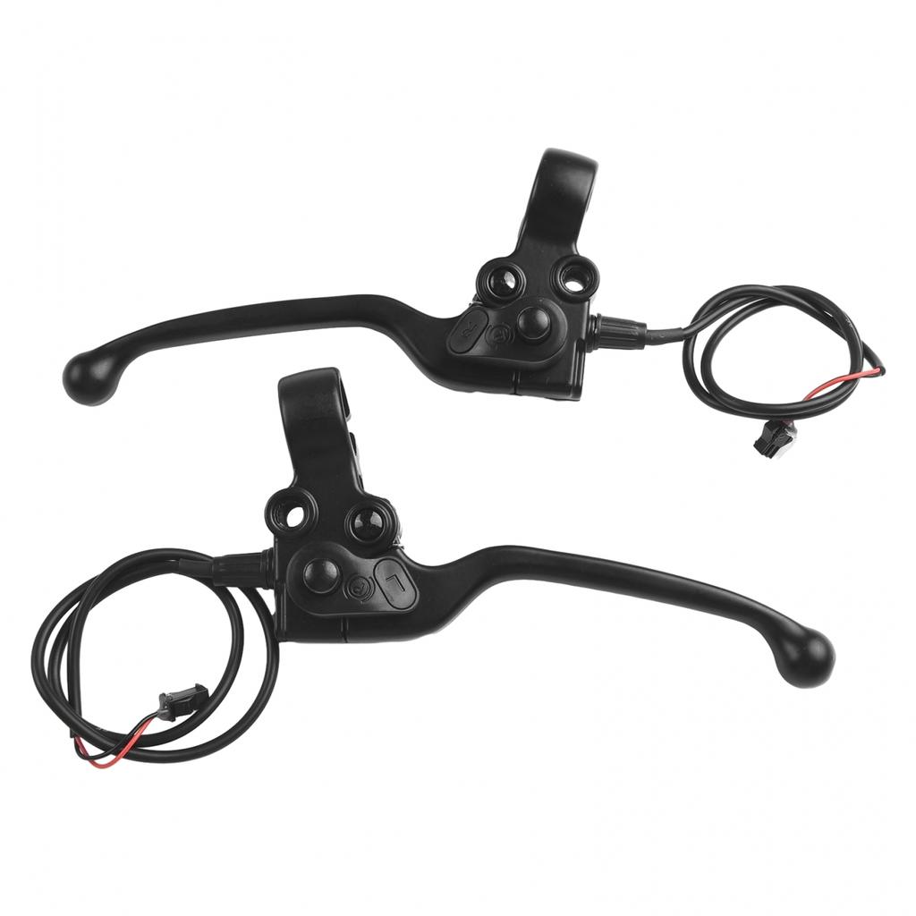 1 Pair Bike Brake Levers Black With Parking Button