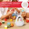Пасхальная конфетница: 1 шт. Керамическая миска-кролик с ручкой, Розовый пасхальный кролик, Домашний декор, Корзина, Миска для конфет в виде кролика, Фигурка кролика, Ландшафтное украшение для