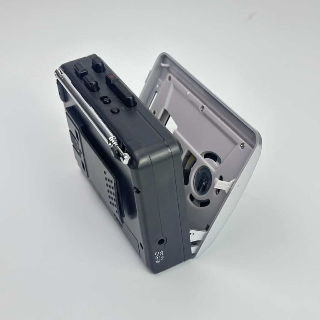 Retro Radio Auto Reverse Cassette Recorder Walkman AM/FM Radio Tape Player with Speaker DC Adapter Powered Model Built-in Mic