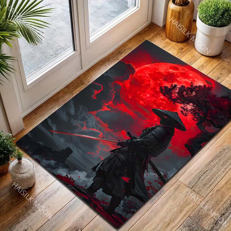Japanese Samurai Creative Pattern Carpet for Living Room Bedroom Bedside Floor Mat Sofa Table Area Rugs Home Decor