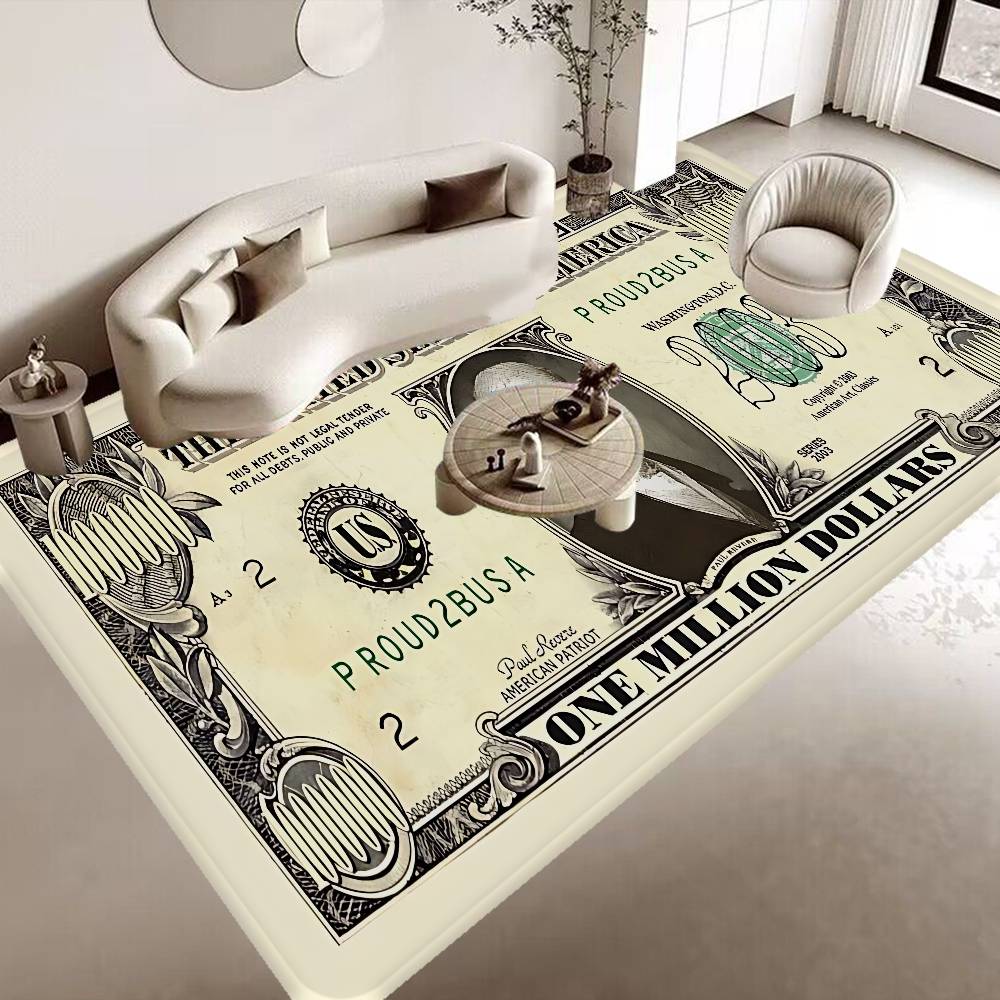Dollars Money Floor Mat Retro Multiple Choice Living Room Kitchen Rug Non-Slip Modern Home Decor