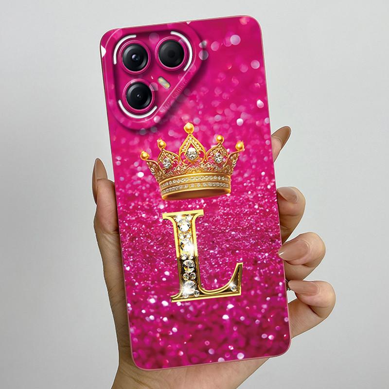 Для Tecno Pova 7 Pro Ultra 5G Чехол Роскошная Корона Буква Силиконовый Мягкий Чехол для Телефона Для Tecno Pova7 Pro Ultra Ударопрочные Задние Крышки