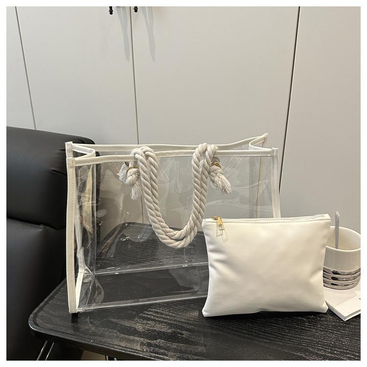 ПВХ мать и ребенок прозрачная простая летняя новая модная большая вместимость тоут подмышечная на плечо сумка