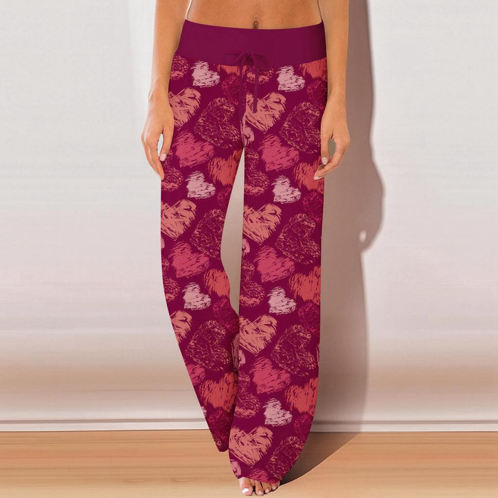 Женские пижамные штаны, одежда для сна, повседневные брюки с эластичной резинкой на талии, удобные прямые свободные брюки для йоги