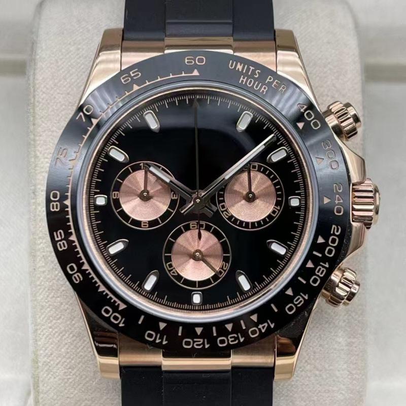 Мужские автоматические механические часы Rolex Daytona 40 мм, многофункциональные, с инкрустацией бриллиантами.