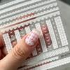 1 лист 5D Милые Белые Кружевные и Розовые Бантики Наклейки для Ногтей Кружевные Цветы Французские Наклейки для Ногтей Самоклеящиеся Маникюр DIY Украшение #8*10см