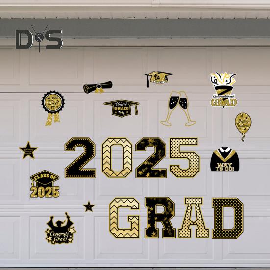 Магниты на автомобиль с поздравлениями с выпускным 2025 года, набор магнитных наклеек с поздравлениями с выпускным, магниты для украшения выпускного вечера, для автомобилей, почтового ящика на холодильник и гараж