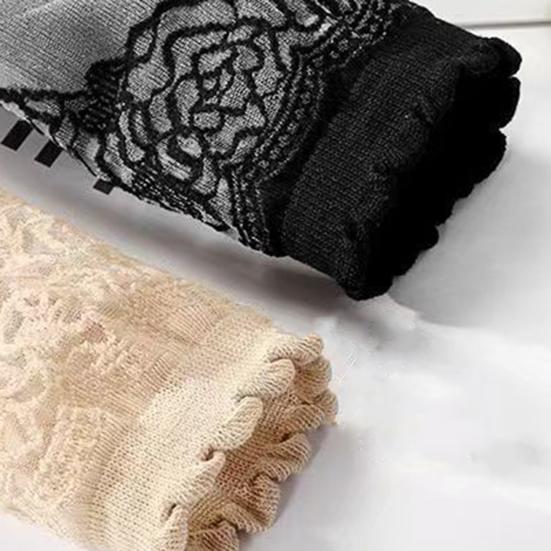 5 пар кружевных женских носков до щиколотки, летние прозрачные сетчатые носки, тонкие прозрачные носки с цветочным кружевом и оборками