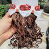 2pcs Kids Headwear Children's Bow Wig Cute Red Bowknot Hairclip Baby Wig Hairpin  New Year Festive