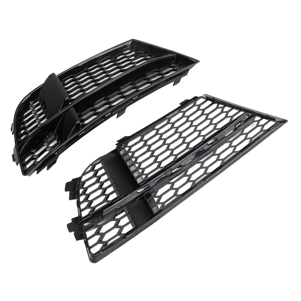 Front Bumper Fog Light Grille 8V3807681AE Fog Lamp Grill Trim for A3 8V S‑Line 2016‑2020 Gloss Black