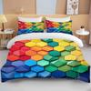 3D Geometric Hexagonal Rhombus Print Bedding Set Duvet Cover 1 Duvet Cover 2 Pillowcases Adult and Kids Bedding Set Luxury Gifts