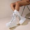 Platform Boots Riveted Buckle Wedges High Women's Boots Punk Spice Chic Biker Rider Boots