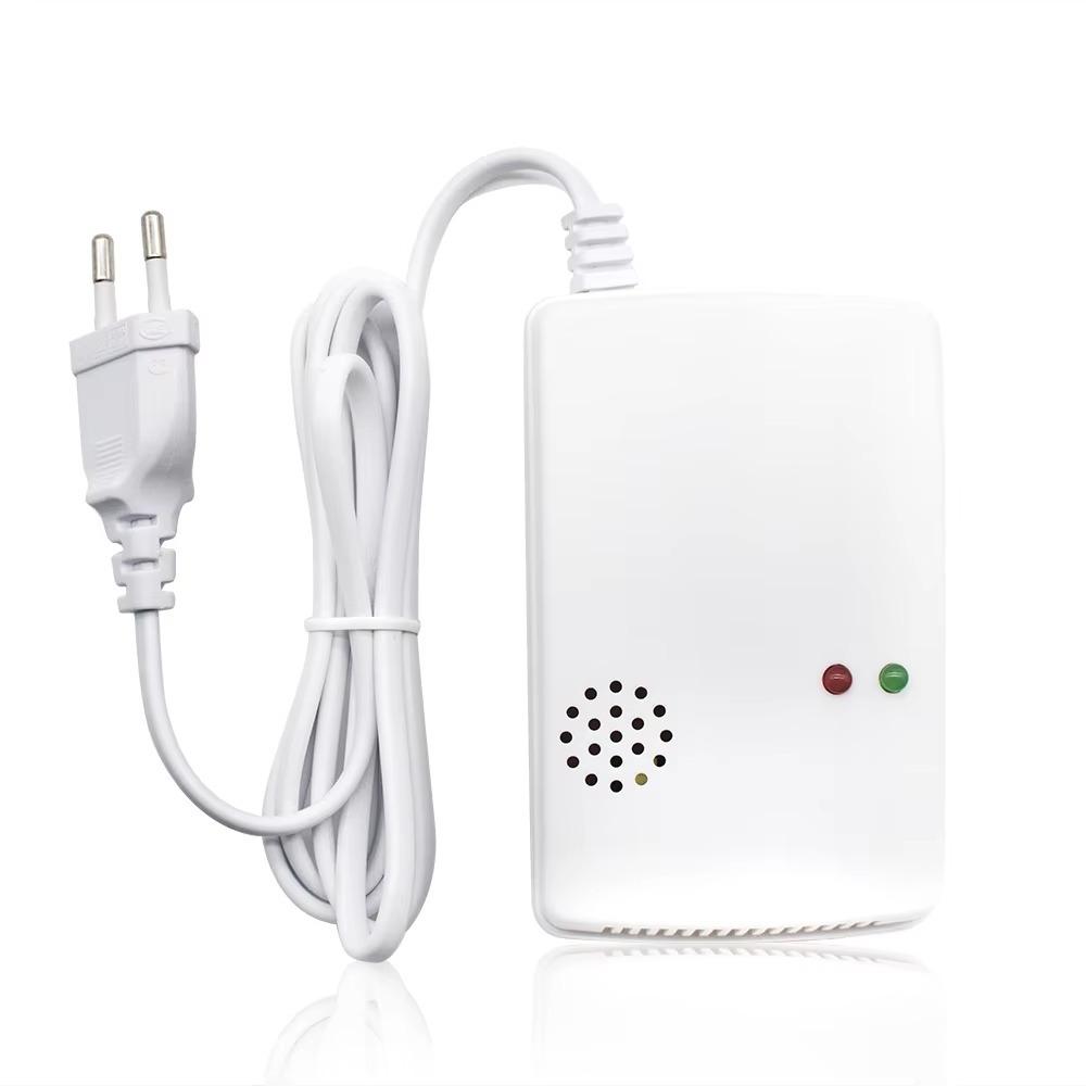 Белый детектор утечки газа 220 В Предупреждающий тестер сигнализации Датчик отравления газом для домашней безопасности