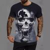 Summer Round Neck 3D Skull Pattern Print Top Fashionable Casual Short Sleeved Men's T-shirts