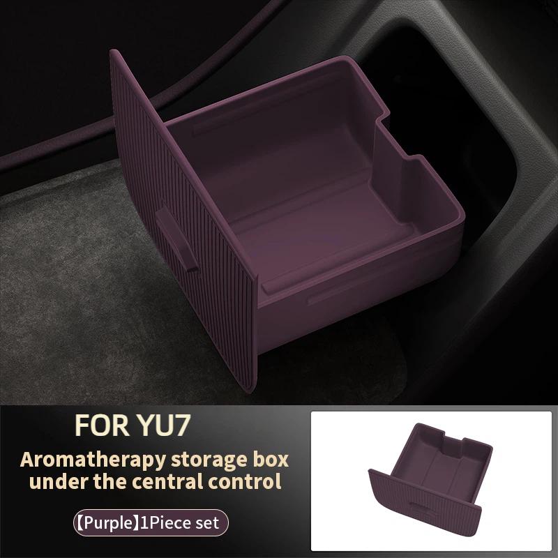 Custom Silicone Storage Box Cover For Xiaomi Yu7 2025 2026 Storage Box Center Hidden Box Organizer Interior Accessories