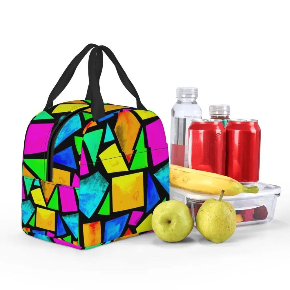 Abstract Stained Glass Tree Insulated Lunch Bag for Kids School Cooler Thermal Food Box Tote Portable Lunch Boxes Container