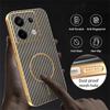 Phone Case For Xiaomi Redmi Note 13 Pro 5G/Poco X6 5G/X6 Neo 5G Carbon Fiber Textured Electroplated TPU Back Cover