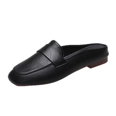 2022 Весна и лето женские тапочки Baotou полутапочки женские мягкие кожаные корейские версии повседневные туфли Muller Baotou