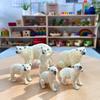 6Pcs Simulation Polar Bear Animal Model Toy Mini Figures Dolls Action Figurines Toys for Children Set Gift Cake Decoration