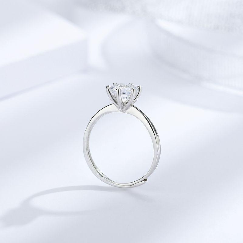 Классическое кольцо из серебра 925 пробы с шестью крапанами, женское кольцо-корона из 18-каратного белого золота, парное кольцо, кольцо с бриллиантом в один карат