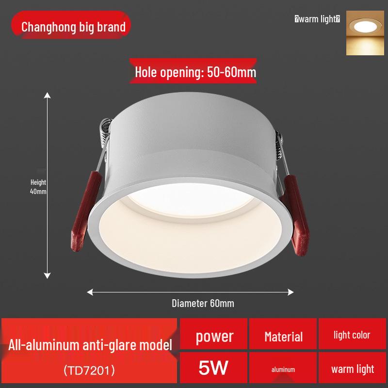 Recessed Anti-Glare Downlight Spotlight for Living Room Ceiling, Fits 5-7 Inch Openings