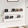 Shoe Racks - White - 2 Pcs - Solid Wood - 110x9x23cm - Entryway Furniture