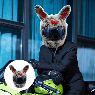 Чехол для мотоциклетного шлема, декоративный чехол для всего лица, ультра-толстый, простой в установке, плюшевый чехол для мотоциклетного шлема с животными, украшение