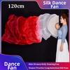 Gradient Color Belly Dancing Fan Multicolors Square Dancing Long Imitation Fan  Dance Accessories