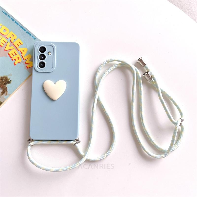 Силиконовый чехол-ремешок через плечо с дизайном Love Heart для Samsung Galaxy S24 и других