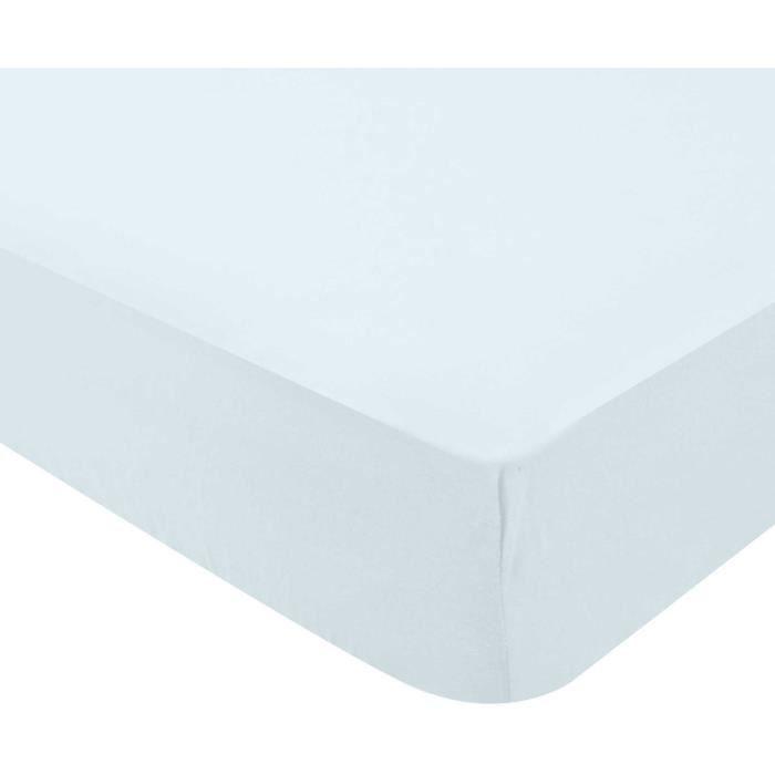 Drap housse - DOMIVA - 70 x 140 cm - Jersey - Light blue