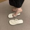 Silver Flat-bottomed Cool Slippers for Women's New Fashionable and Versatile Two-wear Set of Toe Sandals for Women's Shoes