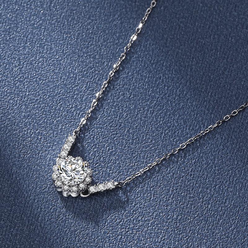 Браслет из стерлингового серебра S925 "Цветочный бутон" Mosang с бриллиантами из европейского и американского серебра, колье из стерлингового серебра с геометрическим цирконом