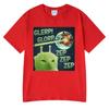 Glerp Glorp Funny Alien Cat Italian Brainrot Meme T-shirt Men Women Graphic Print T Shirts Summer Cotton Short Sleeve T-shirt