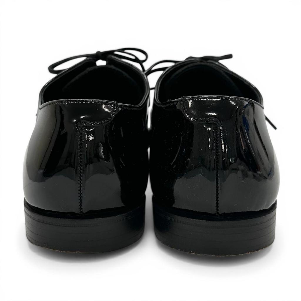 Отличные кожаные туфли CROCKETT&JONES CHEAM 341 Колодка 8 Мужские черные лакированные Б/у