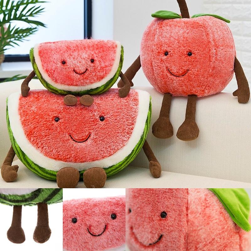 Cartoon Cherry Expression Plush Pillow Cute Fruit Stuffed Toy For All Ages 35cm 50cm 60cm