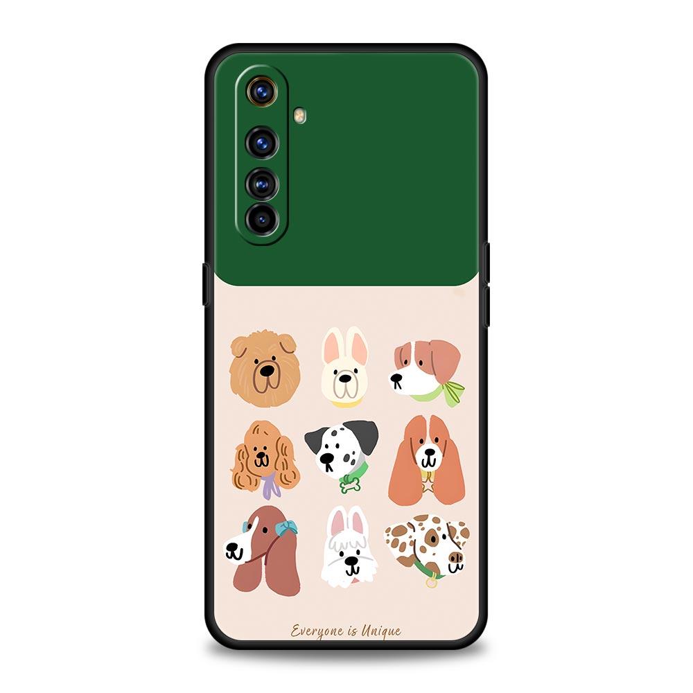 Милый мультяшный пес Морской пейзаж Чехол для Realme 16 15T 14 13 12 11 10 4G 9 8 5G Pro Plus C21 C25 C35 GT5 GT3 GT2 Neo 2 3 3T 5 Чехол