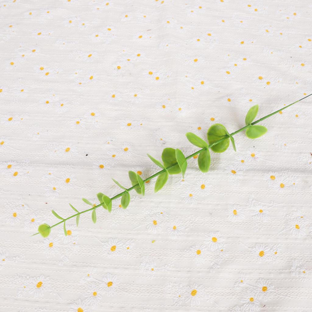 Декоративный стебель эвкалипта 24 листа Пластик Железная проволока Искусственный поддельный стебель эвкалипта для украшения дома, вечеринки, свадьбы