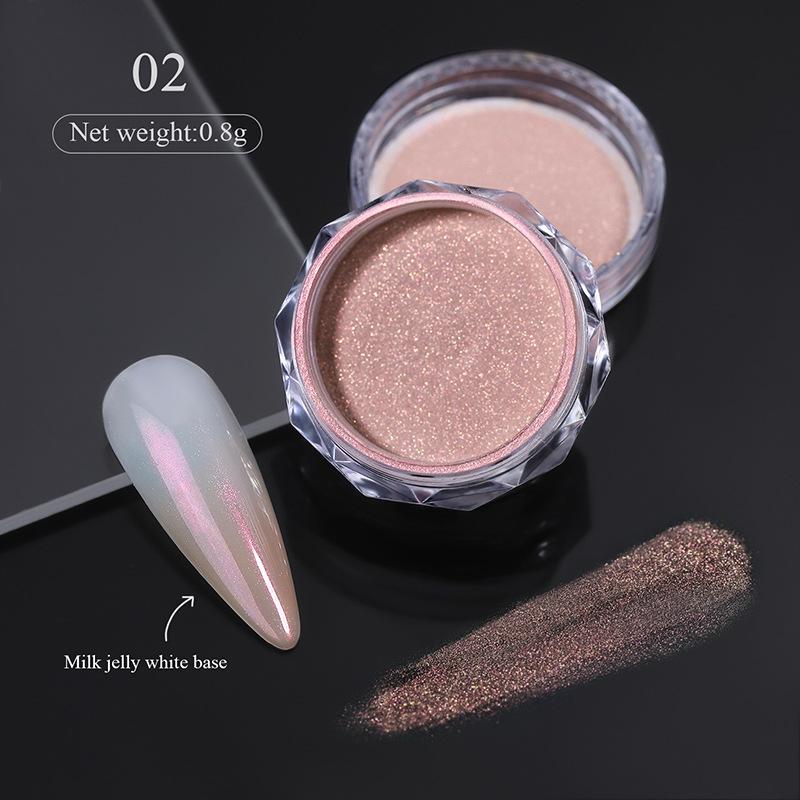 Nail Art Gradual Change Powder Pearlescent Shell Glitter Powder, Versatile Cloud Mist Powder Gradual Change Diy Manicure Polarizer Flour