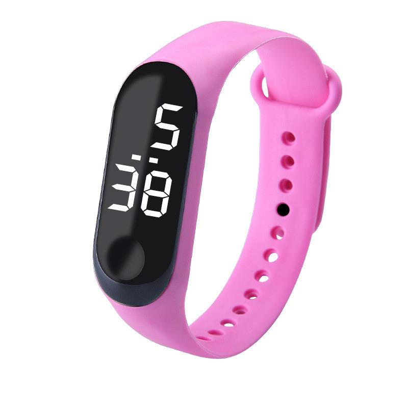 Светодиодный экран наручных часов, умный сенсорный экран, спортивный повседневный браслет, активный бег для мужчин, женщин, любителей, силиконовые часы