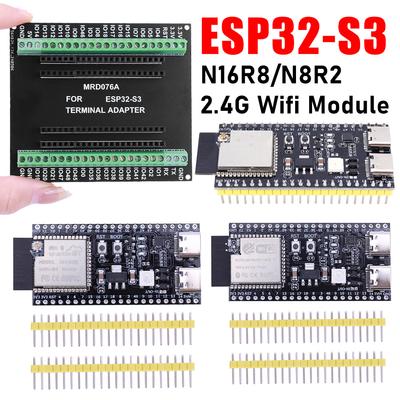 ESP32-S3 N16R8 N8R2 Двухпортовая плата разработки Type-C Плата расширения WiFi Модуль WiFi 2,4 ГГц для Arduino ESP32 S3 Плата разработки