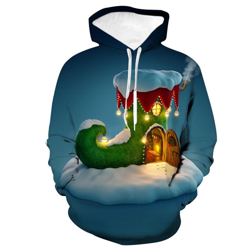 Unisex Christmas Sweatshirt 3D Print Funny Xmas Pullover Men's Hoodie Men Spring Autumn Fashion Casual Jacke Hooded Clothing