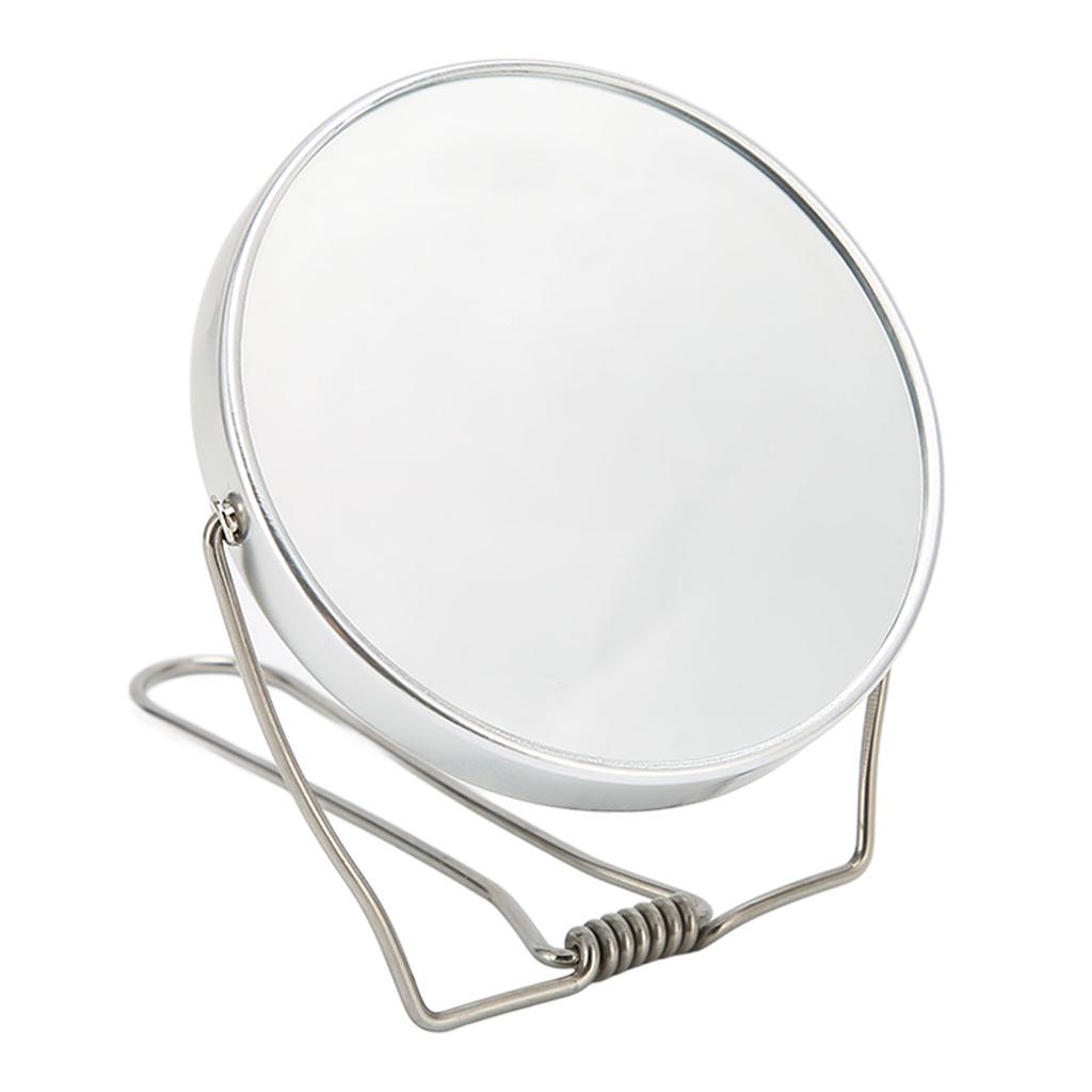 2-стороннее зеркало для туалетного столика с вращением на 360 градусов, алюминиевая рама, серебряное зеркало для туалетного столика с нержавеющей сталью