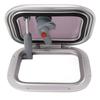 RV Window Heavy Duty Rectangular Gray Round Corner RV Push Out Window with Stainless Steel Support Rods for Boat Yacht