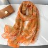 Women's Long Printed Silk Scarf - Ultra-Thin, All-Season, Middle-Aged Mother Style