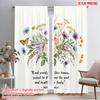 2pcs 2D Flat Printing Party Window Curtains Floral Inspirational Scripture Verse Polyester Without Electricity Festive Wall