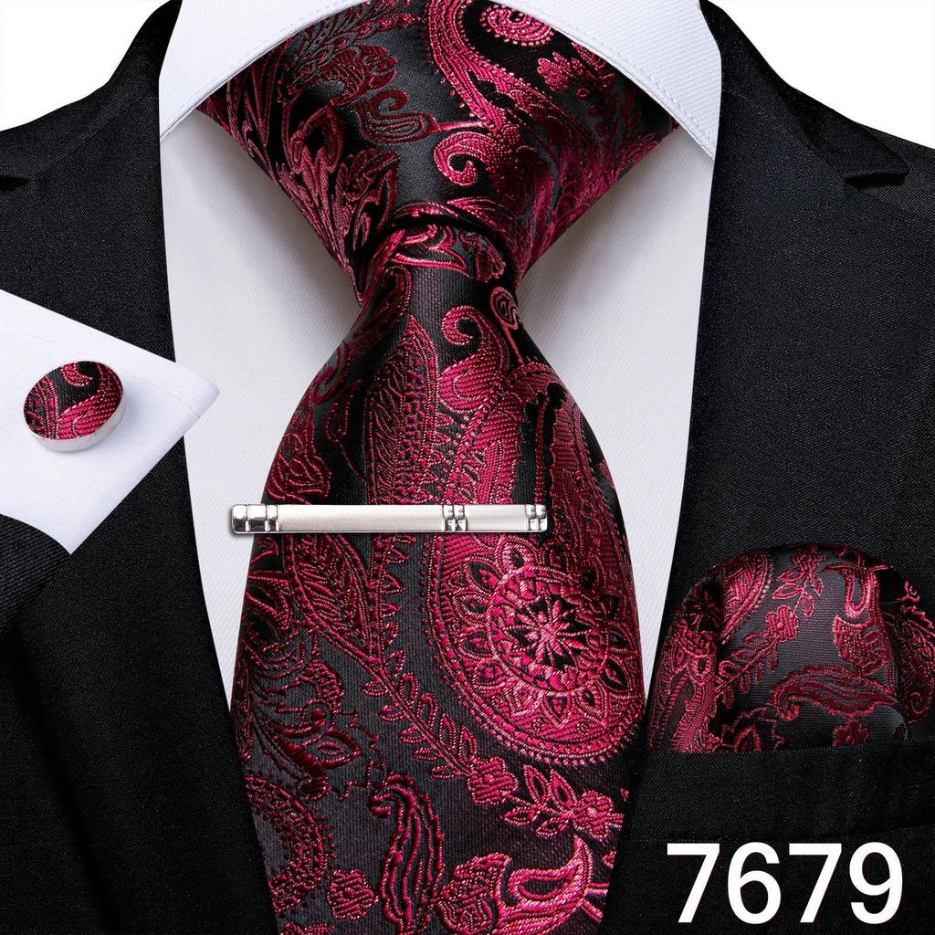 Набор для Мужчин: клетчатый галстук 8,5 см, клип и запонки в клетку