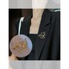Anti-glare Brooch for Women Golden Hollowed-out Small Fox Brooch High-end Women's Suit Pin